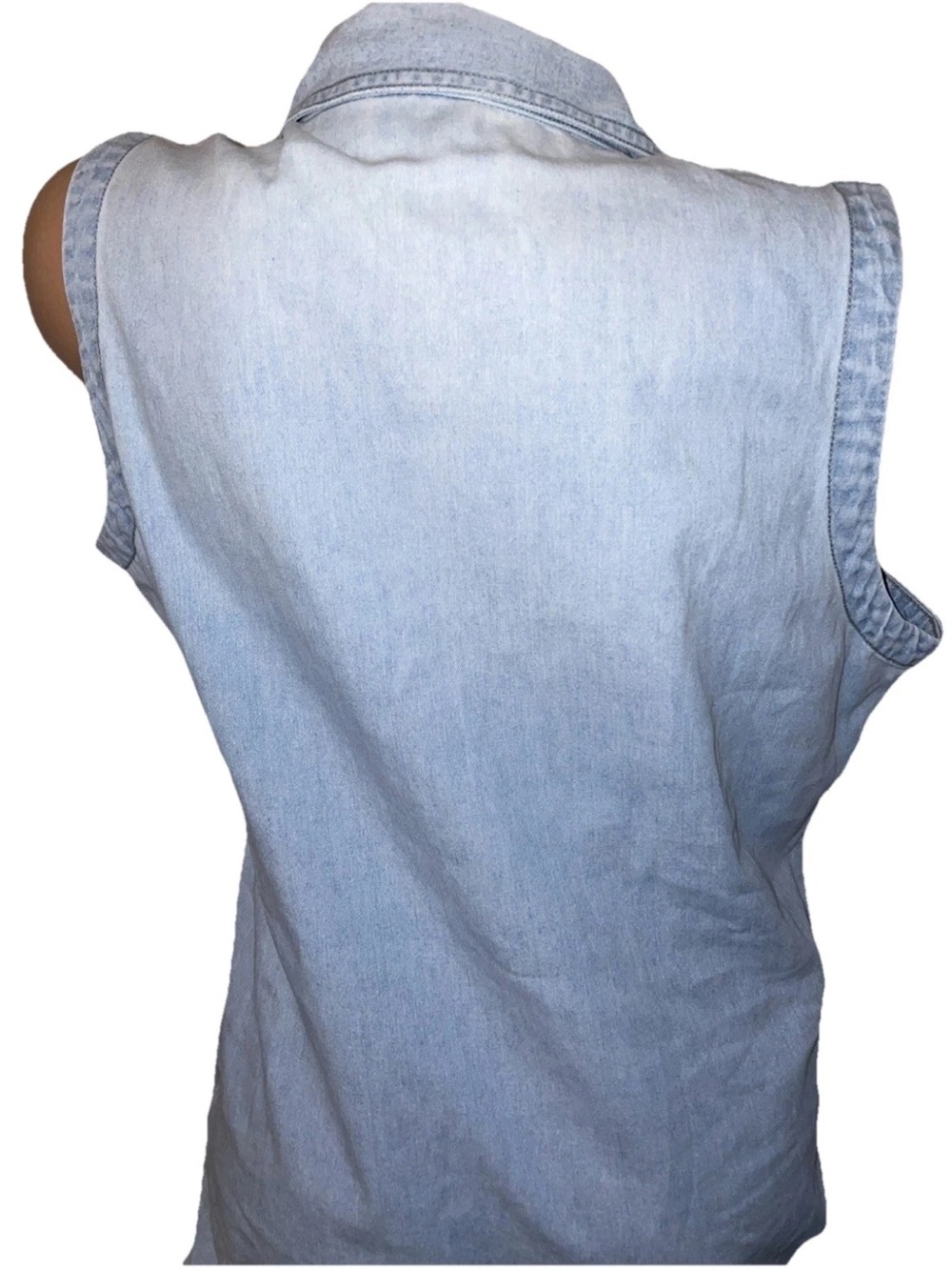 St. John's Bay 14 Light Wash Denim Button-Front Dress - Picture 6 of 15